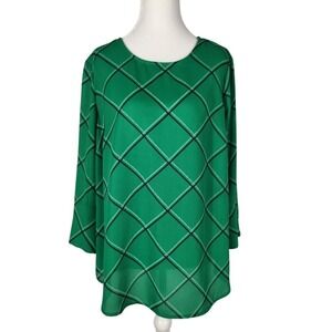 Charter Club Green Plaid Blouse